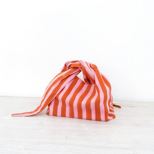 Stripe Bento Bag - Orange and Pink