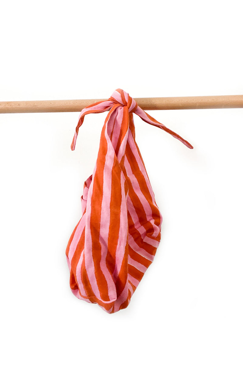 Stripe Bento Bag - Orange and Pink